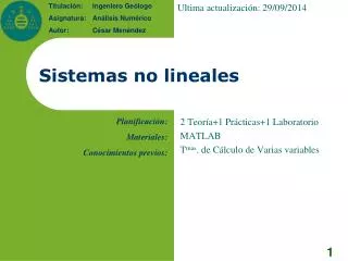 sistemas no lineales