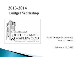2013-2014 Budget Workshop