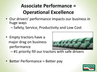 Associate Performance = Operational Excellence