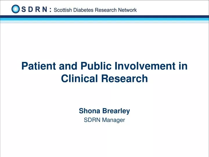 patient and public involvement in clinical research