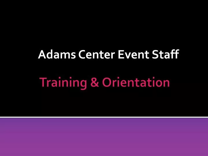 adams center event staff