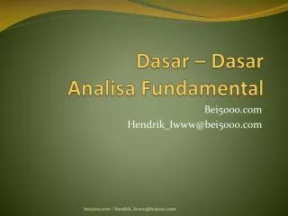 dasar dasar analisa fundamental