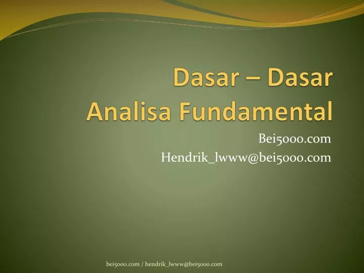 dasar dasar analisa fundamental