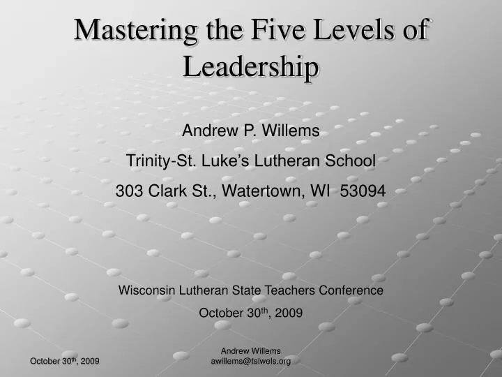 mastering the five levels of leadership