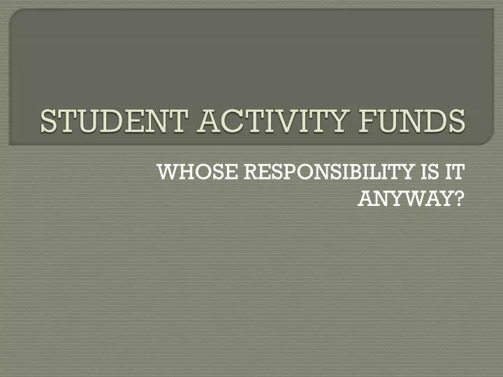 student activity funds