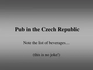 pub in the czech republic