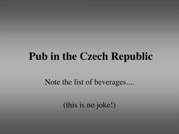 pub in the czech republic