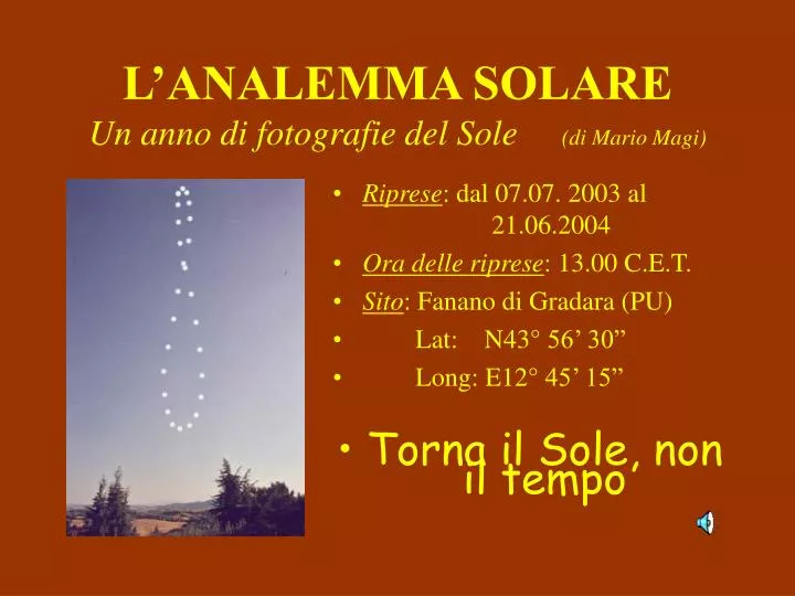 l analemma solare un anno di fotografie del sole di mario magi