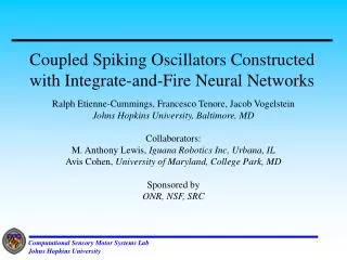 Coupled Spiking Oscillators Constructed with Integrate-and-Fire Neural Networks
