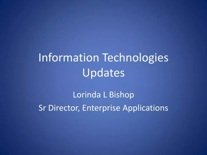 information technologies updates