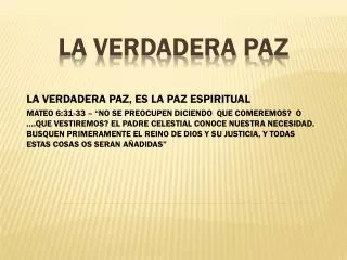 la verdadera paz