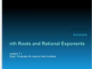 nth Roots and Rational Exponents