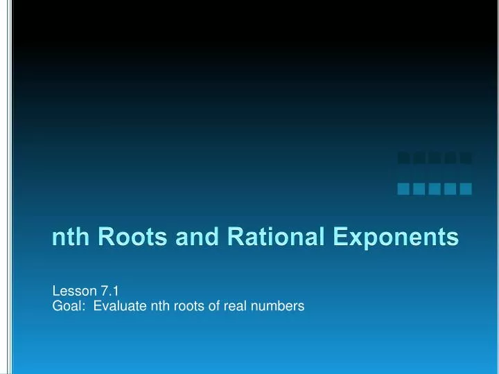 nth roots and rational exponents