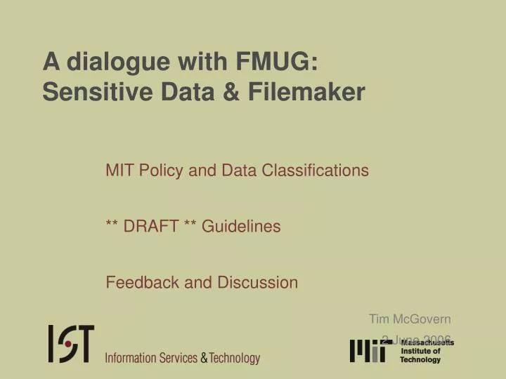 a dialogue with fmug sensitive data filemaker