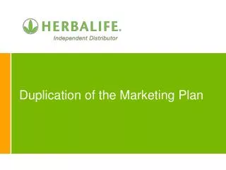 Duplication of the Marketing Plan