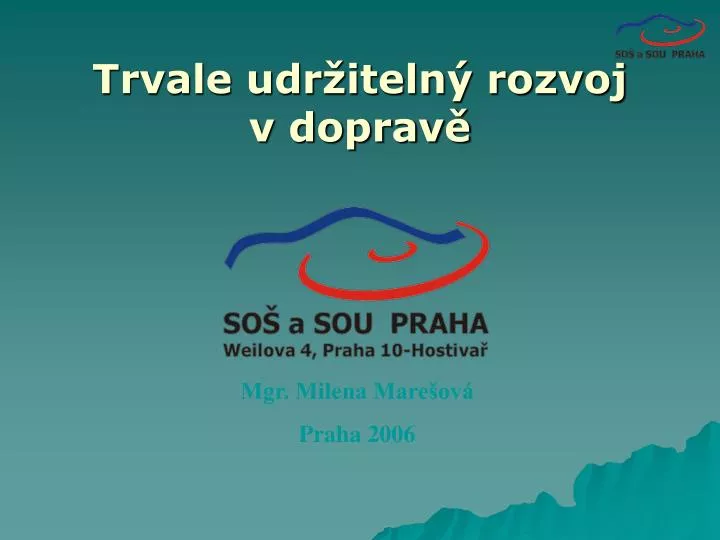 trvale udr iteln rozvoj v doprav