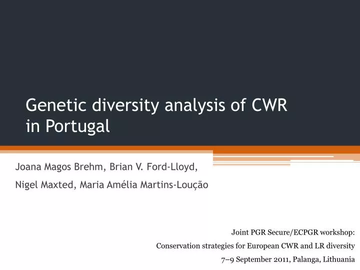 genetic diversity analysis of cwr in portugal