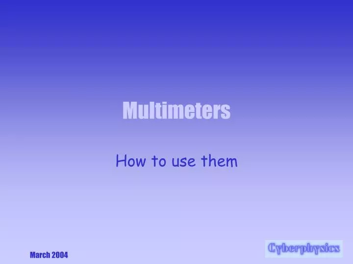 multimeters