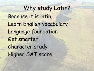 Why study Latin?