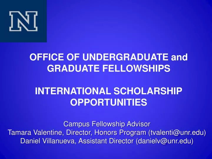 office of undergraduate and graduate fellowships international scholarship opportunitie s