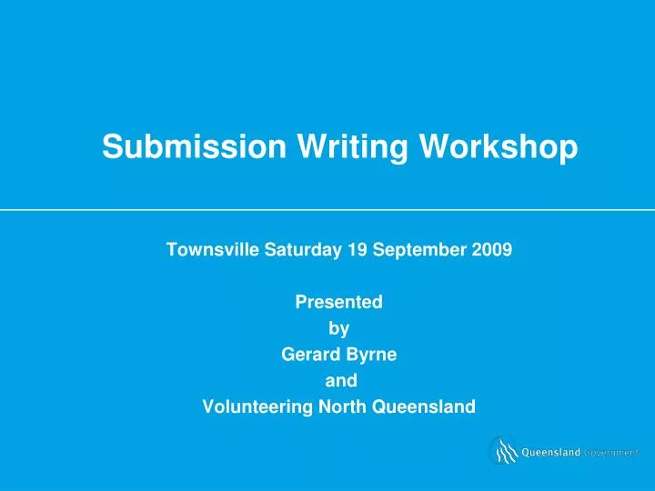 submission writing workshop