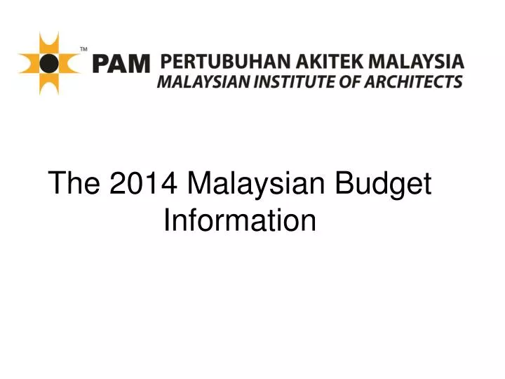 the 2014 malaysian budget information