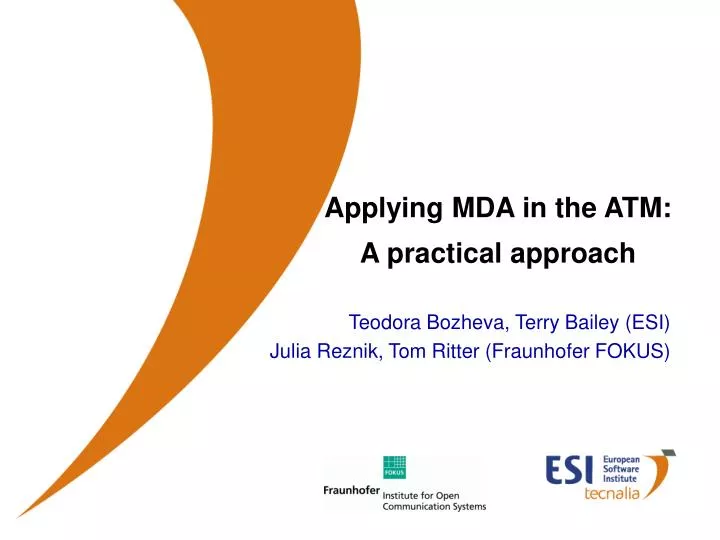 applying mda in the atm a practical approach