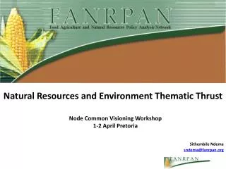 Natural Resources and Environment Thematic Thrust