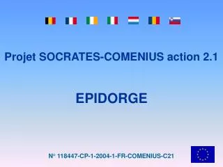 Projet SOCRATES-COMENIUS action 2.1 EPIDORGE