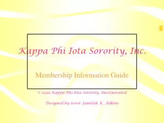 Kappa Phi Iota Sorority, Inc.