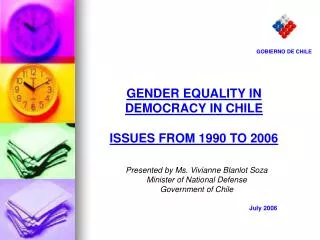 GENDER EQUALITY IN DEMOCRACY IN CHILE ISSUES FROM 1990 TO 2006