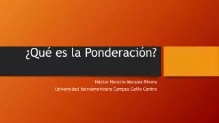 qu es la ponderaci n