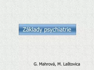 z klady psychiatrie