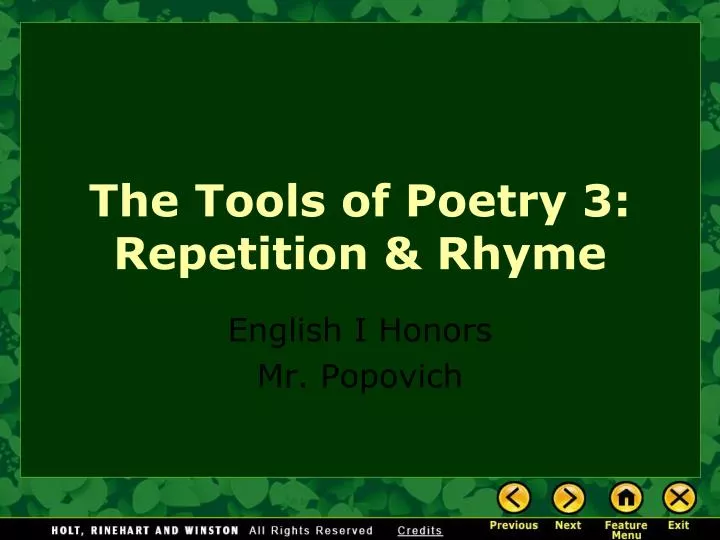 the tools of poetry 3 repetition rhyme