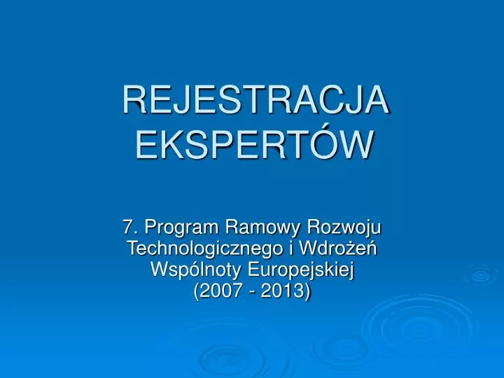 rejestracja ekspert w