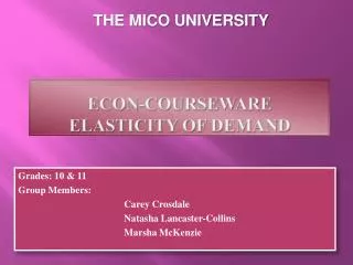 Econ-Courseware elasticity of demand