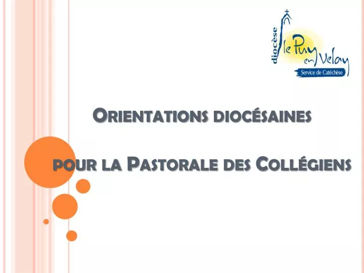 orientations dioc saines pour la pastorale des coll giens