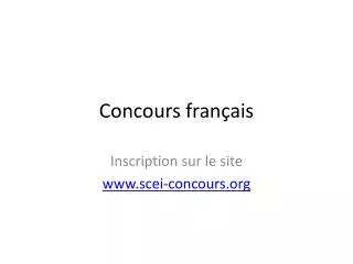 concours fran ais