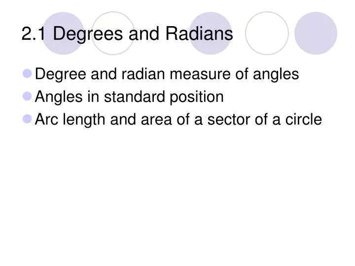 2 1 degrees and radians