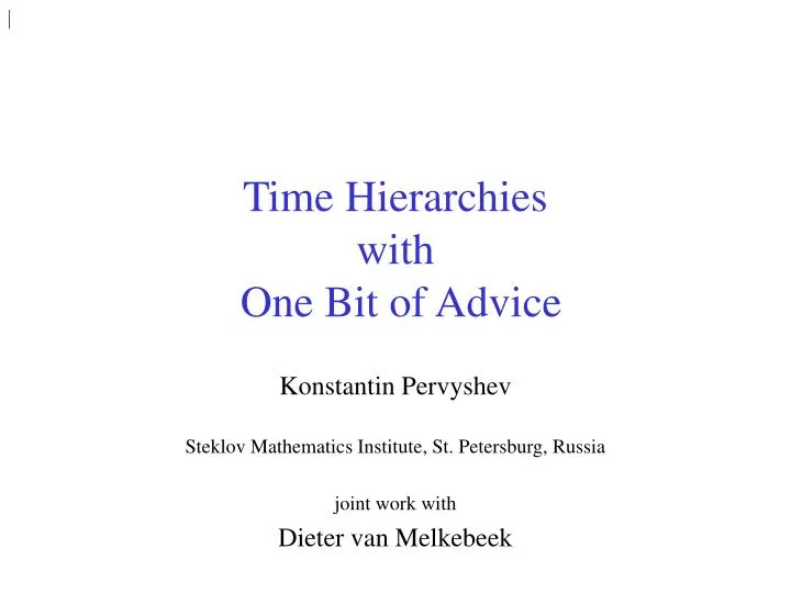 time hierarchies with one bit of advice