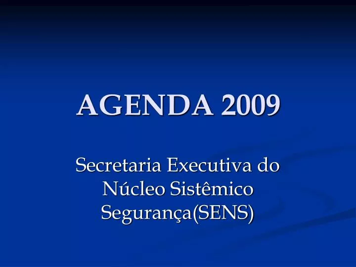 agenda 2009