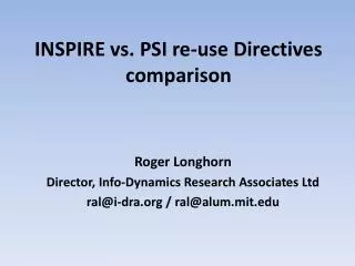 INSPIRE vs. PSI re-use Directives comparison