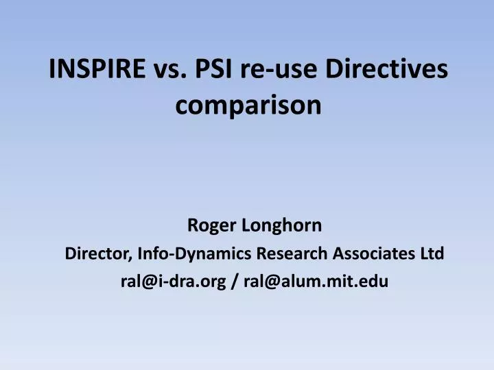 inspire vs psi re use directives comparison