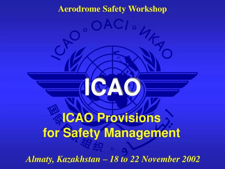 icao provisions for safety management