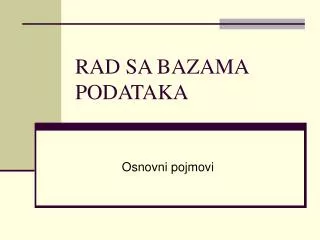 rad sa bazama podataka