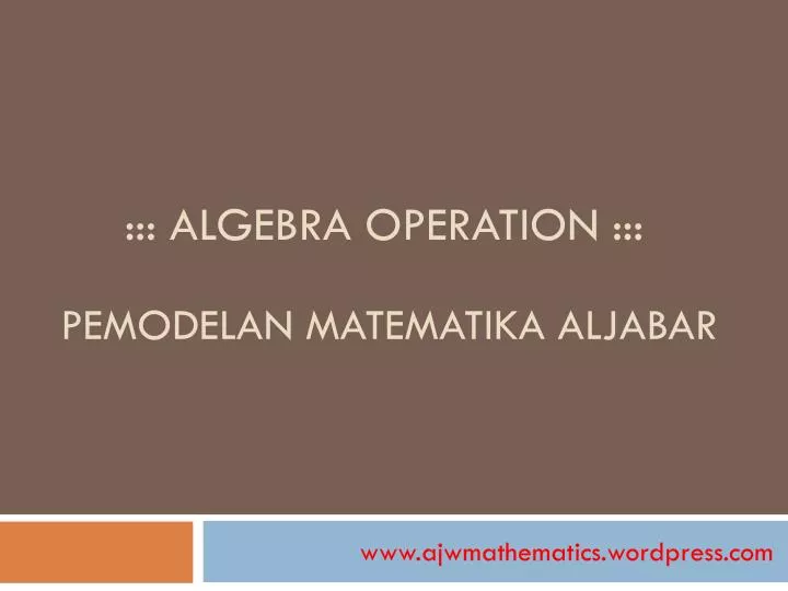 algebra operation