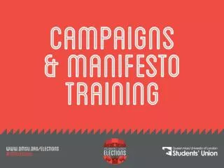 Campaign and Manifesto training