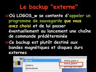 le backup externe