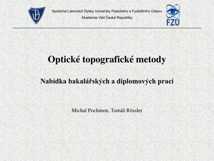 optick topografick metody