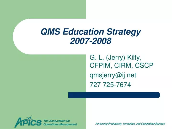 qms education strategy 2007 2008